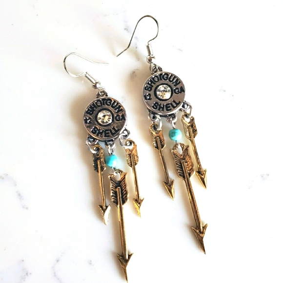 Sparkle Beyond Jewelry - Limited Quantity Real SHOTGUN Shell Arrow Earrings